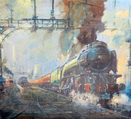 § Terence Cuneo (1907-1996) The Scarborough Flyer 36 x 39.5in., unframed